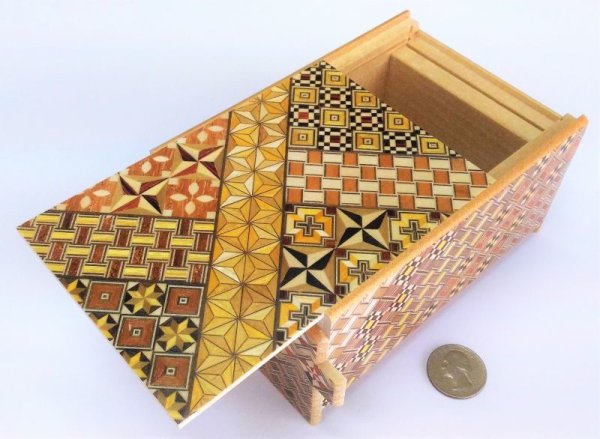 5 Sun 14 Step Yosegi Japanese Secret Puzzle Box