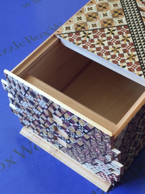 7 Sun 72 +1 Step Yosegi Japanese Puzzle Box