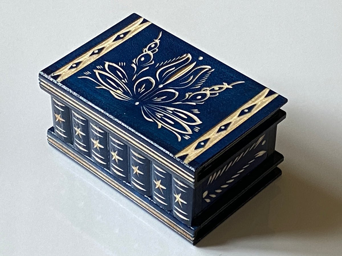 Romanian Secret Puzzle Box (Blue)