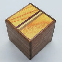 2 Sun 4 Step Natural Wood Cubic WITH HIDDEN DRAWER Japanese Puzzle Box