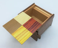Square 14 Step Four Colors Pattern Natural Wood Japanese Puzzle Box
