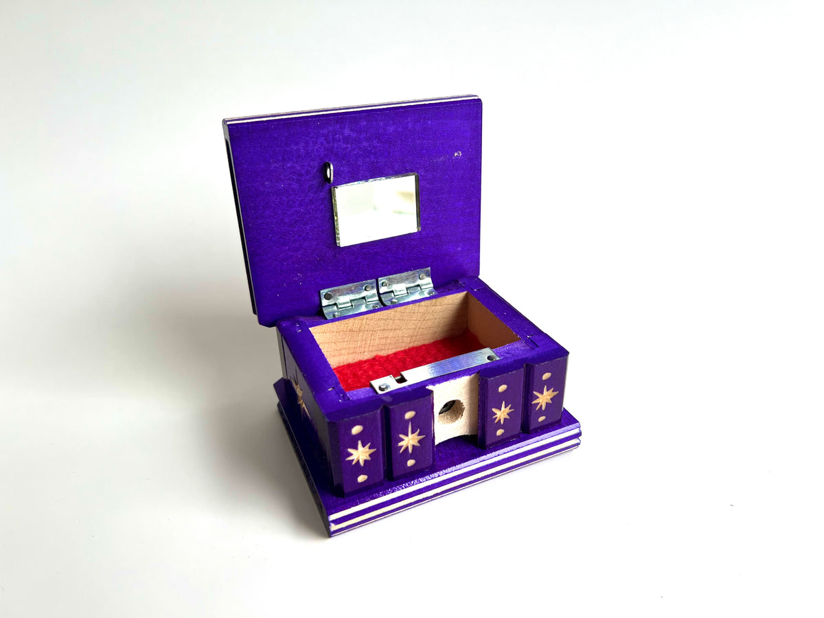 SMALL Romanian Secret Puzzle Box (Purple)