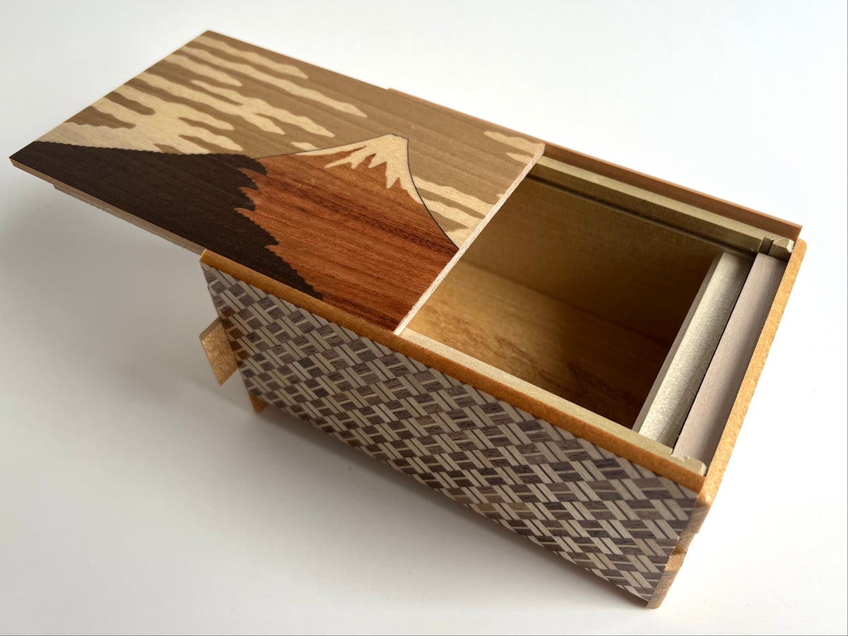 5 Sun 10 Step Aka Fuji Japanese Puzzle Box By Mr. Yamanaka