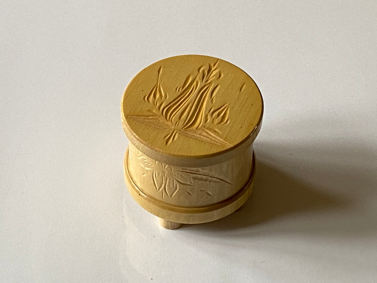 ROUND Romanian Secret Puzzle Box (Natural Wood)
