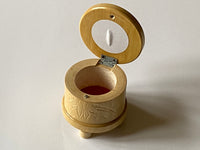 ROUND Romanian Secret Puzzle Box (Natural Wood)