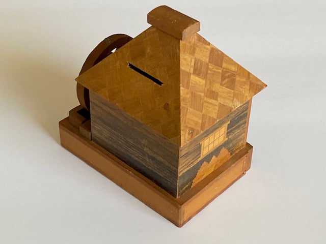Vintage Grist Mill House Japanese Puzzle Box WITH KEY -RARE!