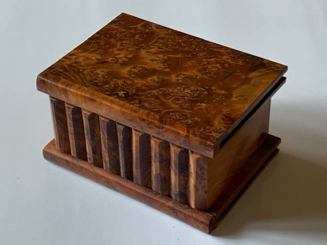 Medium Moroccan Thuya Burl Wood Magic Trick Puzzle Box