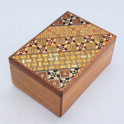 4 Sun 12 Step Yosegi/Natural Wood Japanese Puzzle Box by Oka-san