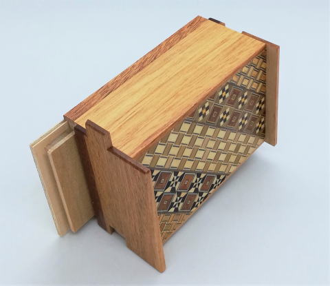4 Sun 12 Step Yosegi/Natural Wood Japanese Puzzle Box by Oka-san