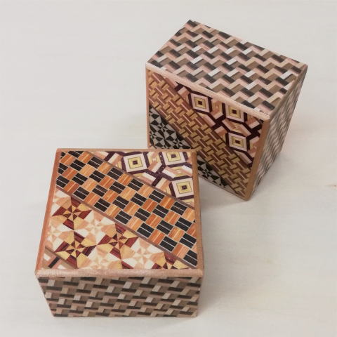 Square 12 Step Yosegi Kuzushi Japanese Puzzle Box