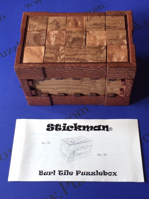 Burl Tile Puzzle Box by Robert Yarger (Stickman Puzzles)