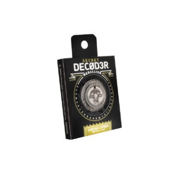Classic Caesar Cipher Medallion Silver Decoder
