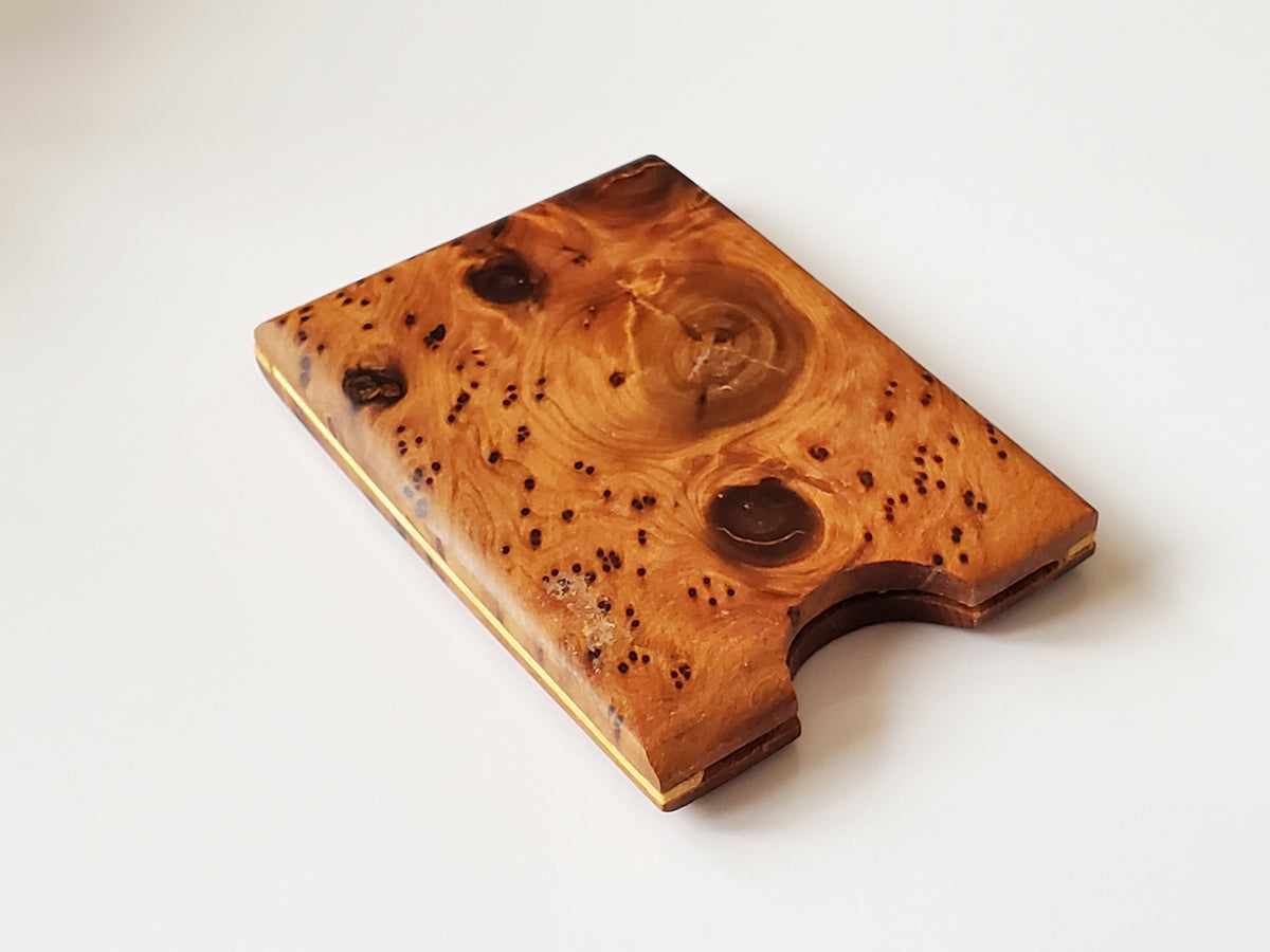 Moroccan Thuya Burl Wood Card Case