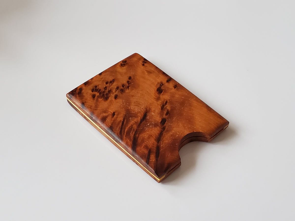 Moroccan Thuya Burl Wood Card Case