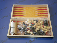 Transylvanian Chess/Backgammon Wooden Set (Small Black)
