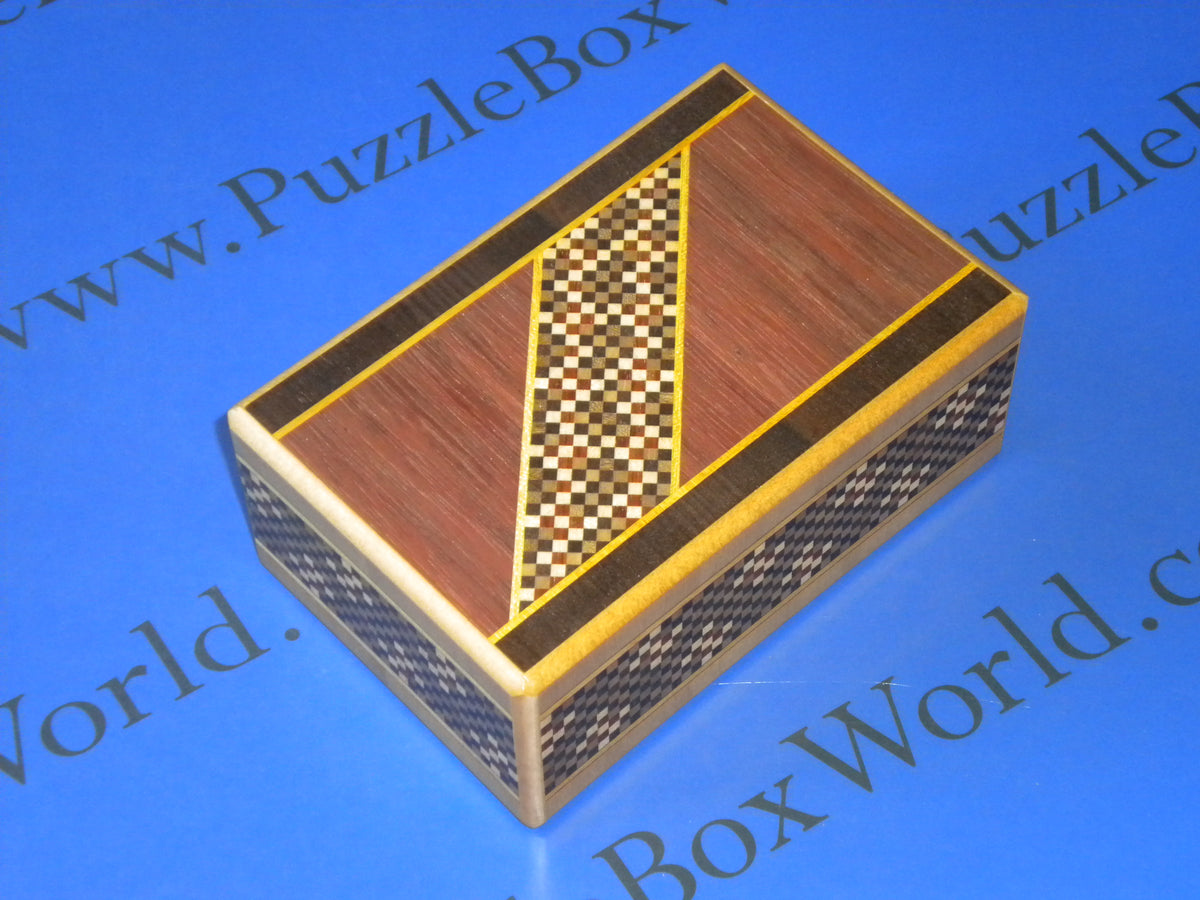 5 Sun 7 Step Traditional Secret Japanese Puzzle Box by Yoshiyuki Ninomiya - RARE!