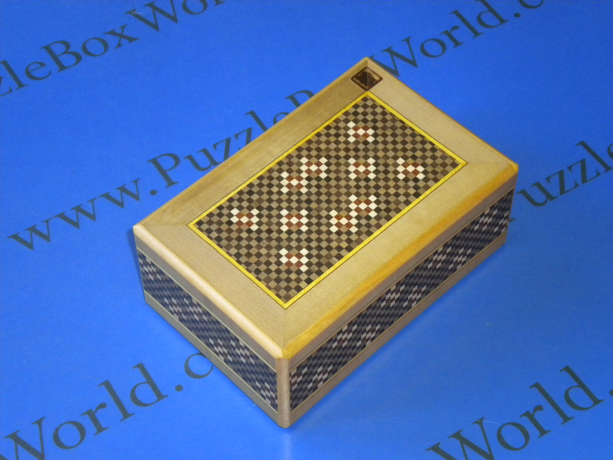 5 Sun 7 Step Traditional Secret Japanese Puzzle Box by Yoshiyuki Ninomiya - RARE!