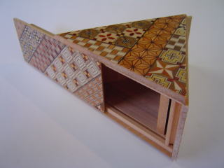 5 Step Triangle Yosegi Japanese Puzzle Box     By Mr. Oka 