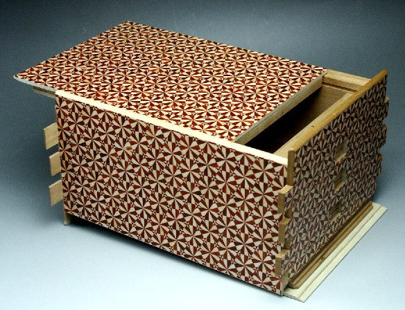 7 Sun 72 +1 Step Kirichigai Red Japanese Puzzle Box By Mr. Yamanaka