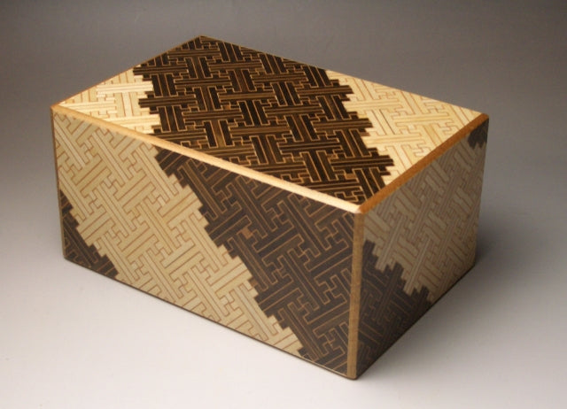 6 Sun 14 Step Double Compartment 2-C Saya Japanese Puzzle Box by Mr. Yamanaka