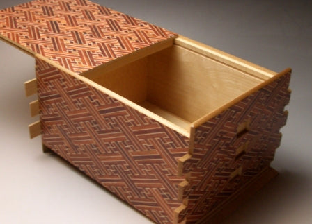 7 Sun 72 +1 Step Red Saya Japanese Puzzle Box By Mr. Yamanaka