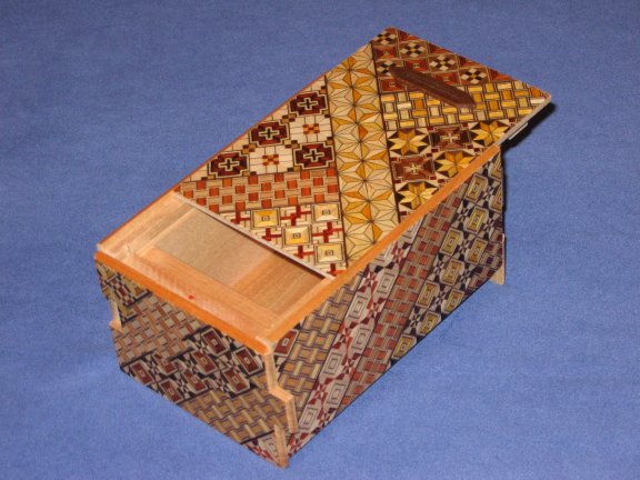 5 Sun 10 Step Yosegi Japanese Coin Puzzle Box Bank By Mr. Yamanaka