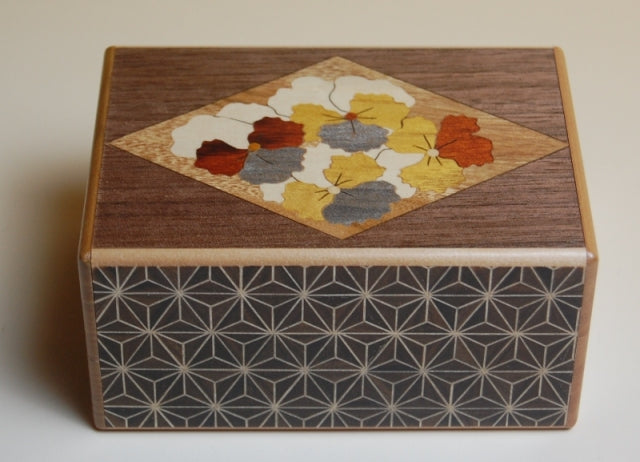 4 Sun 27 Step Flower Zougan Kuroasa Japanese Puzzle Box