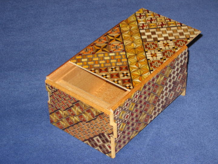 5 Sun 10 Step Yosegi Japanese Puzzle Box by Oka