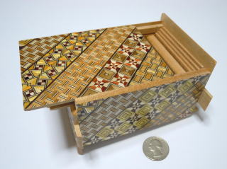 4 Sun 27 Step Yosegi Japanese Puzzle Box by Oka-san