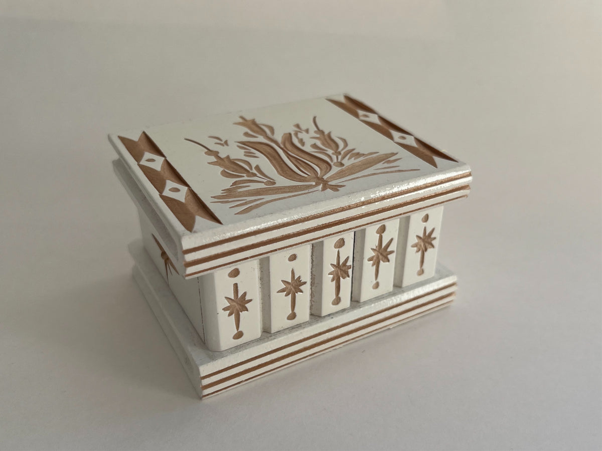 SMALL Romanian Secret Puzzle Box (White)