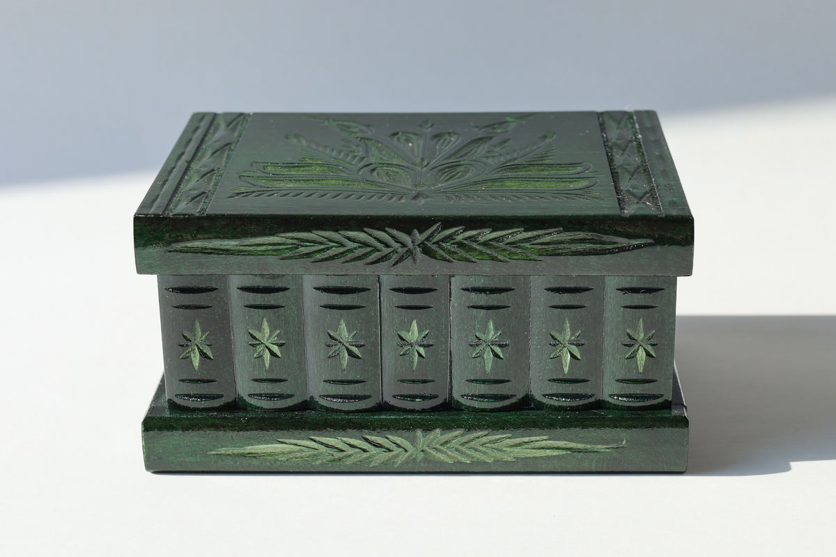 Romanian Secret Puzzle Box (Solid Green)