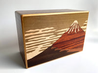6 Sun 14 Step Aka Fuji Double Compartment Japanese Puzzle Box