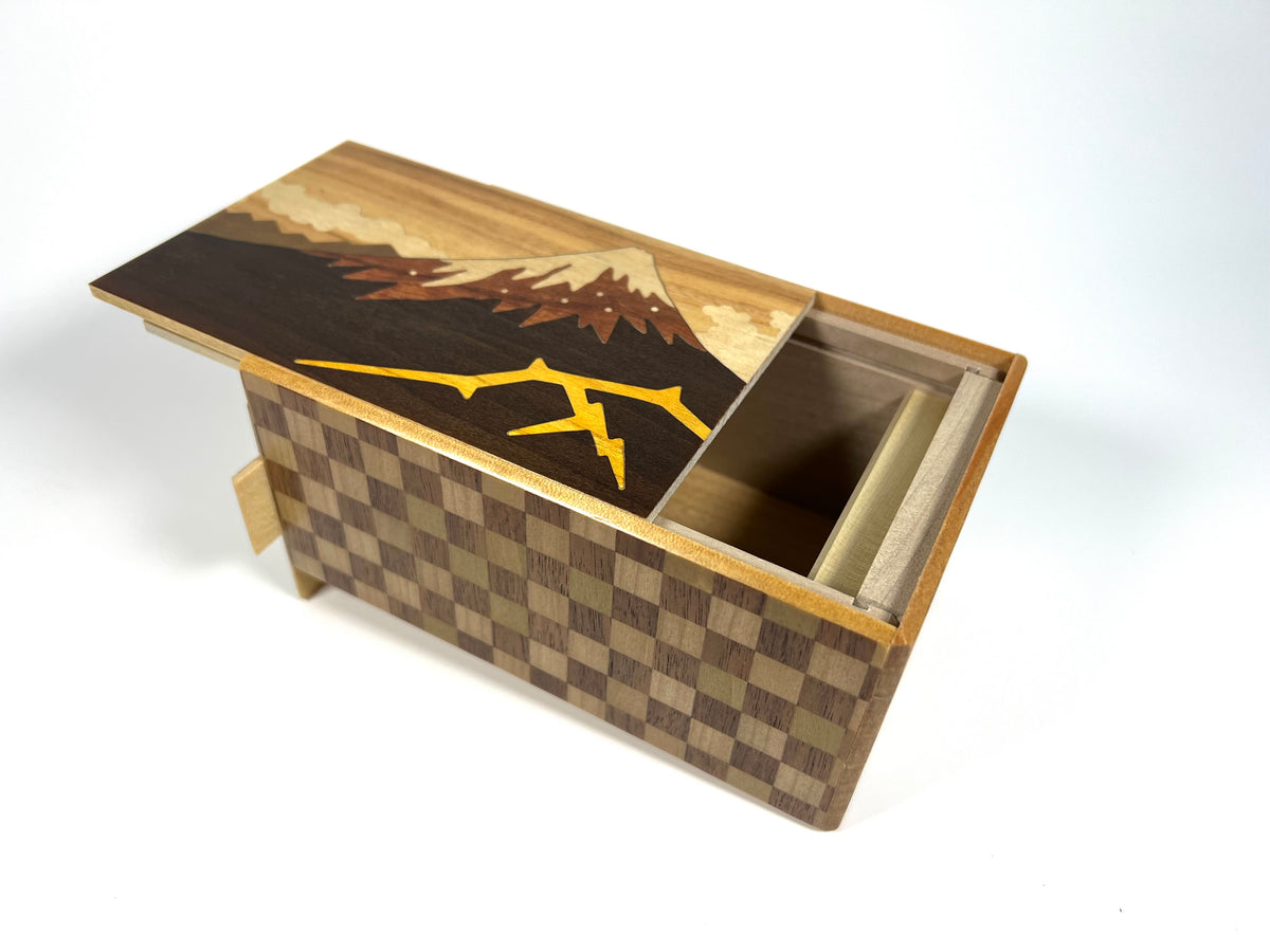 5 Sun 10 Step Kaminari Fuji Japanese Puzzle Box By Mr. Yamanaka