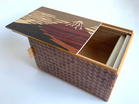 6 Sun 14 Step Aka Fuji Double Compartment Japanese Puzzle Box