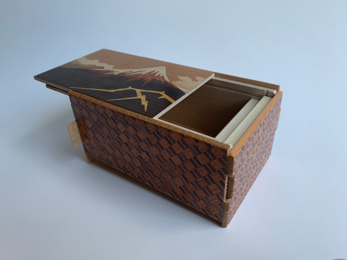 5 Sun 10 Step Kaminari Fuji Japanese Puzzle Box By Mr. Yamanaka
