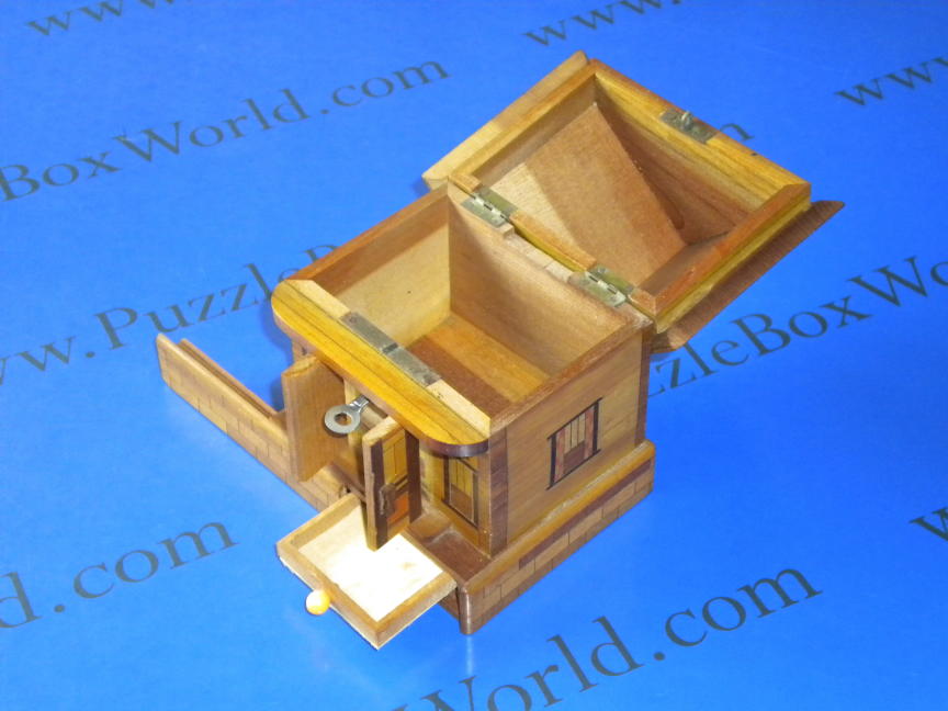 Vintage Japanese House Secret Puzzle Box Bank