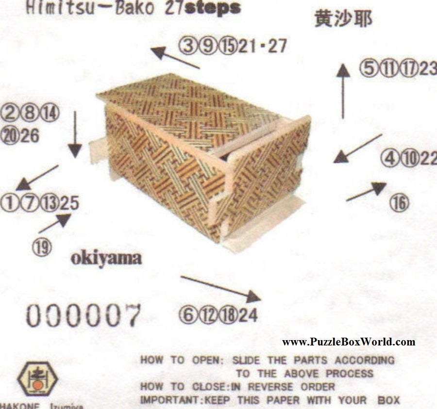 5 Sun 27 Step Kizaya Japanese Secret Puzzle Box