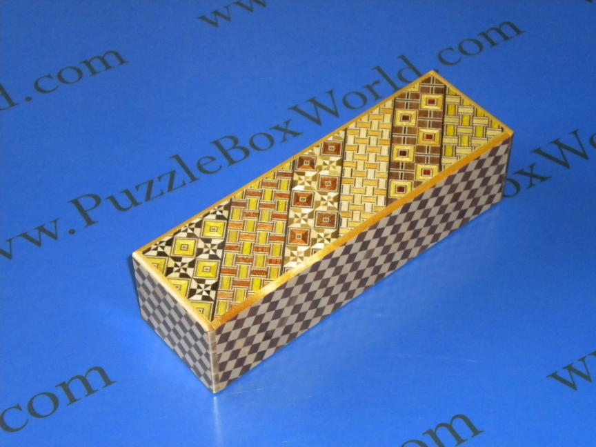 5 Step Right & Left Yosegi and Ichimatsu Japanese Puzzle Box