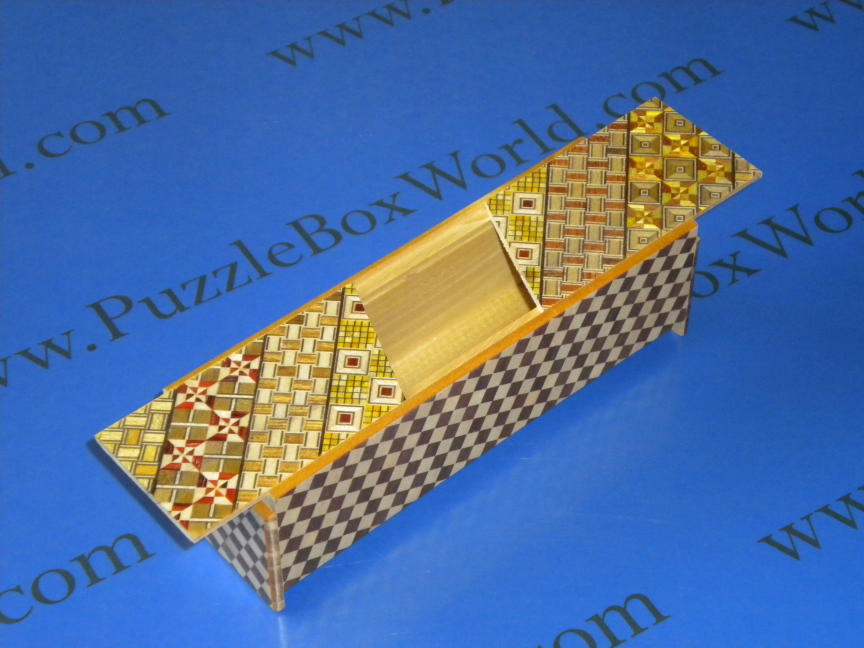 5 Step Right & Left Yosegi and Ichimatsu Japanese Puzzle Box