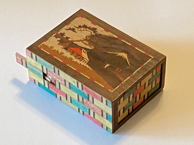 Vintage Sansui Zougan Spring Drawer Japanese Puzzle Box