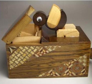 Yosegi Zaiku Bird Japanese Tooth Pick Dispenser