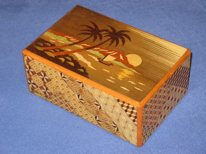 Vintage 6 Sun 9 Step Zougan Musical Hidden Drawer Japanese Puzzle Box
