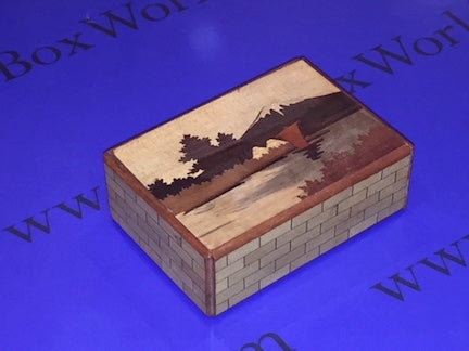 Vintage 3 Sun 2 Step Sansui Zougan Japanese Puzzle Box