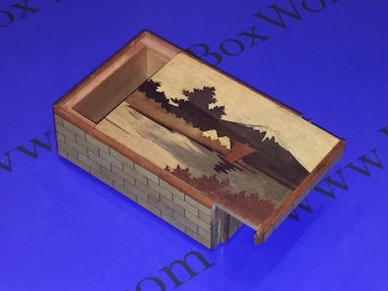 Vintage 3 Sun 2 Step Sansui Zougan Japanese Puzzle Box