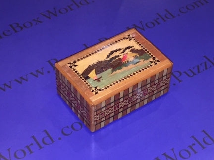 Vintage 4 Sun 4 Step Sansui Zougan Musical Hidden Drawer Japanese Puzzle Box