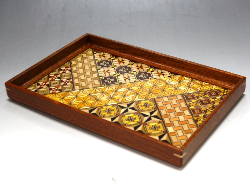 Yosegi Zaiku Japanese Rectangular Tray