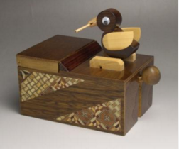 Yosegi Zaiku Bird Japanese Tooth Pick Dispenser