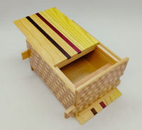 4 Sun 27 Step Natural Wood / Ichimatsu Japanese Puzzle Box