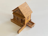 REPAIRABLE Vintage Japanese House Secret Puzzle Box Bank - WITH KEY