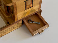 REPAIRABLE Vintage Japanese House Secret Puzzle Box Bank - WITH KEY